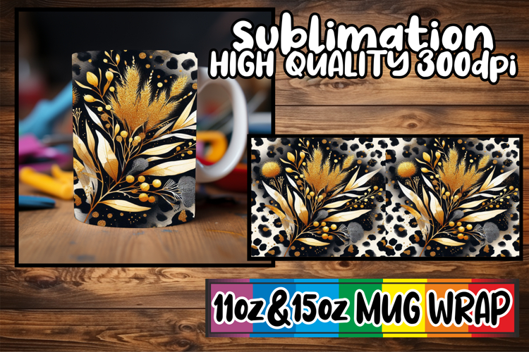 Sweet nostalgia 11oz 15oz sublimation wrap, Leopard Prints