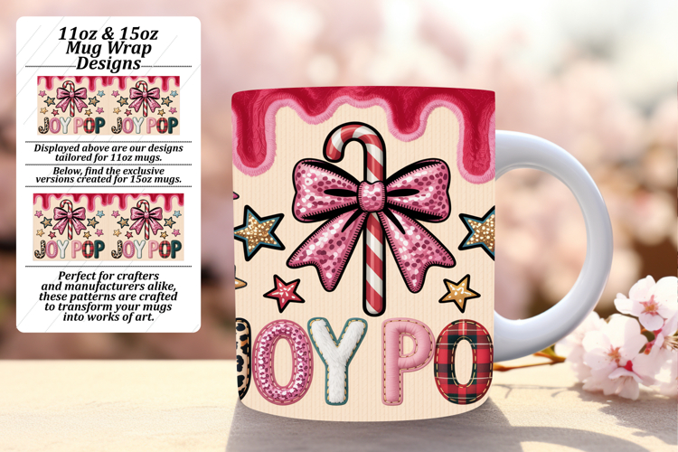 Cute 15oz Mug Wrap Png Artwork , Holiday