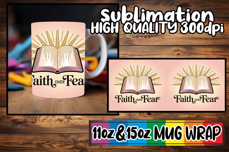 Inspired thoughts 11oz 15oz mug wrap, Christian