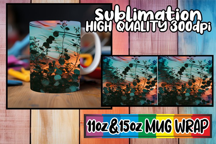 Vintage Flower Delight: Mug Wrap Sublimation example image 1