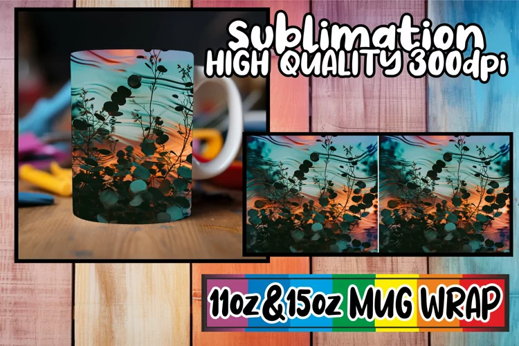 Vintage Flower Delight: Mug Wrap Sublimation