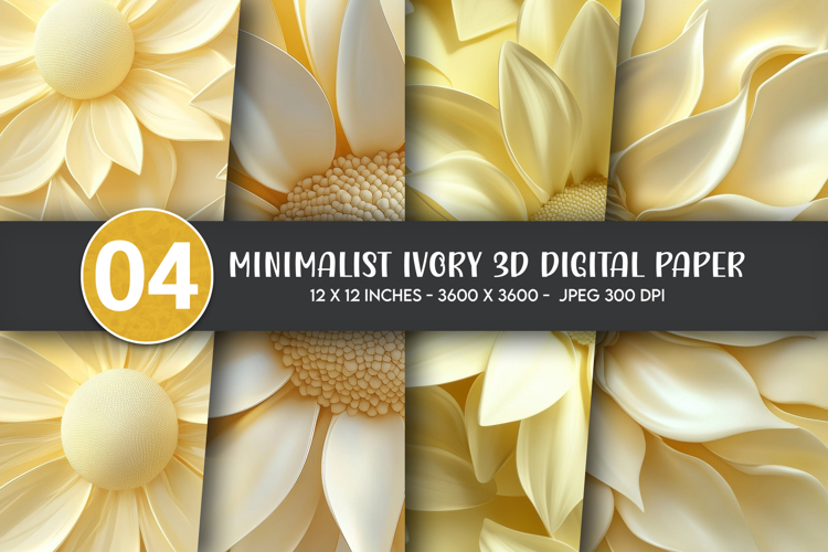 Minimalist Ivory 3D Digital Paper