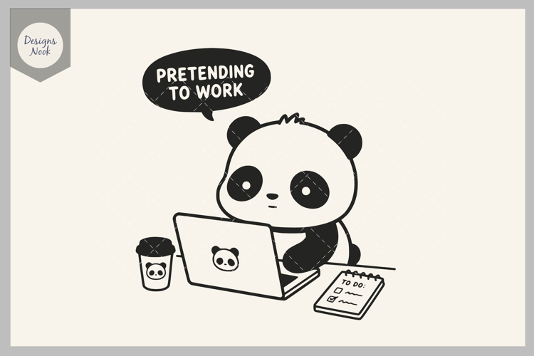 Funny Tired Panda SVG, Exhausted Panda Cut File