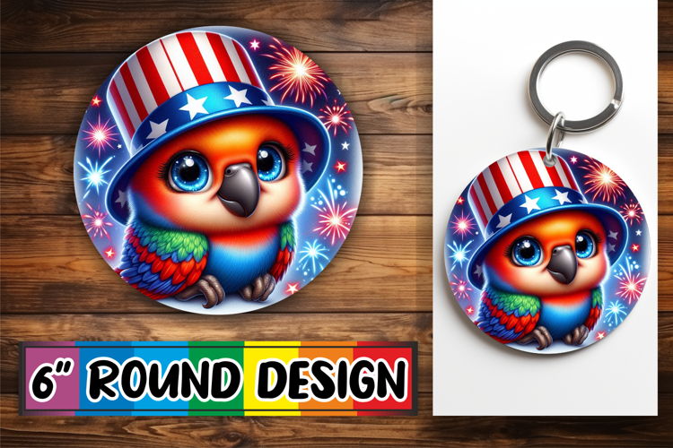 Enchanted Keychain Circle Style, USA Animals