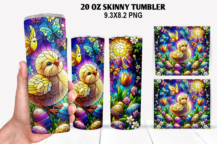 Skinny Tumbler 20oz Wrap Design, Easter Tumbler PNG Design