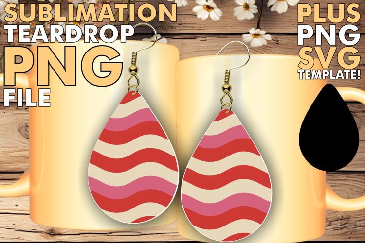 Lovely Teardrop Earrings Art PNG, Valentines Pattern