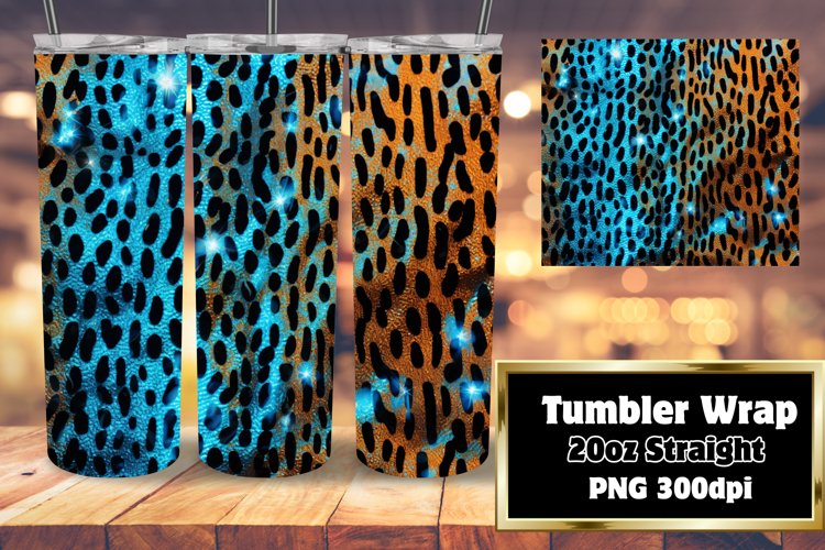 Cheetah 3D Tumbler 20oz Glitter Sublimation