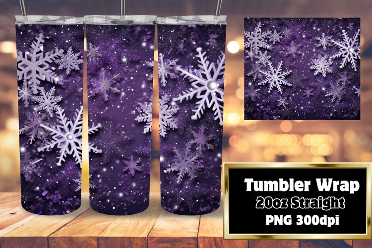 Snowflakes Yuletide Charm Tumbler Wrap 20oz