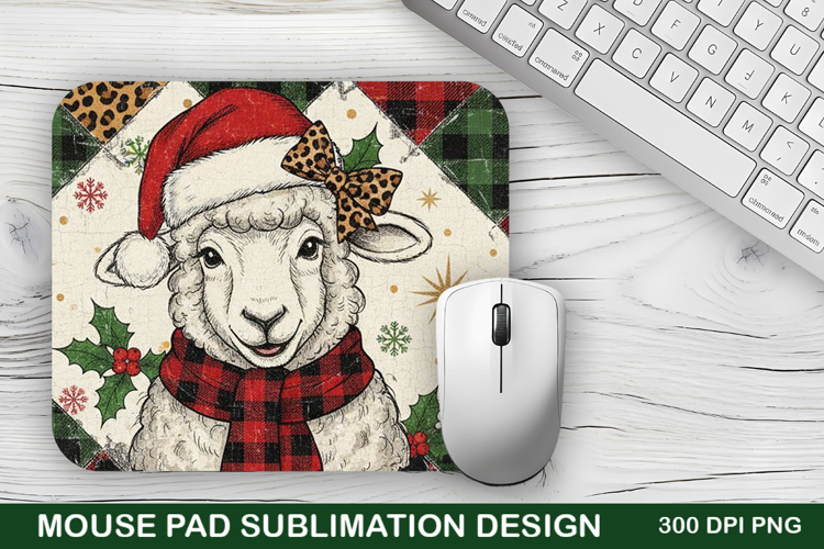 Christmas Goat Mouse Pad Sublimation - Christmas Design