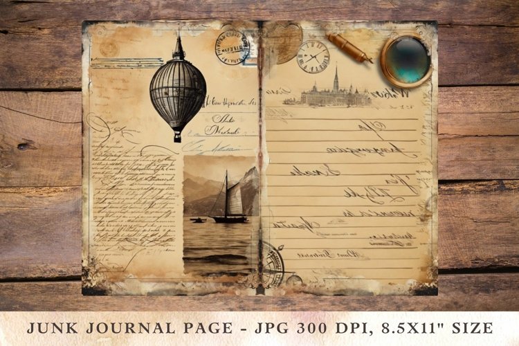 Printable Junk Journal Pages postcard travel 5