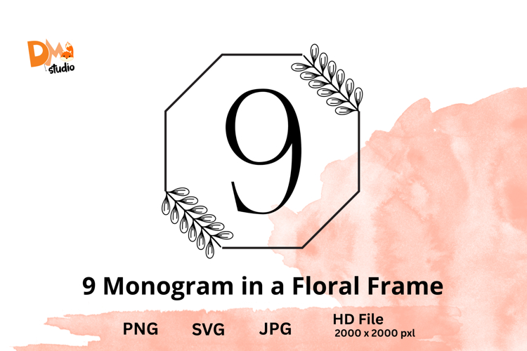 Monogram in a Floral Frame