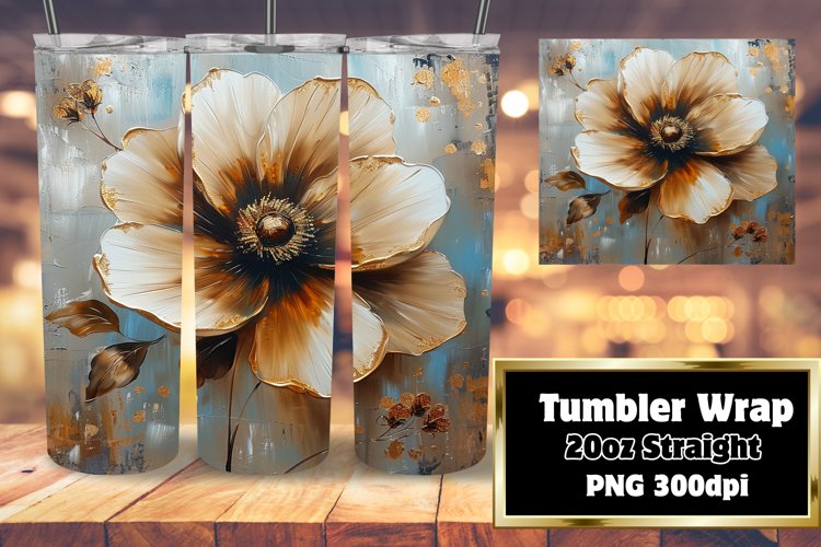 Springtime Whimsy: 3D Floral Tumbler Design