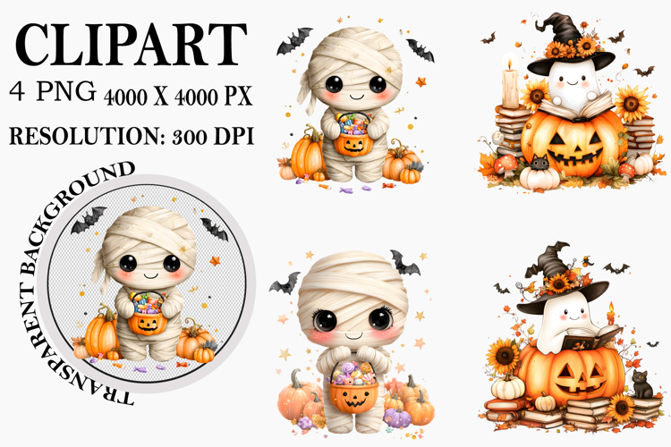 Halloween Sublimation Clipart Watercolor PNG