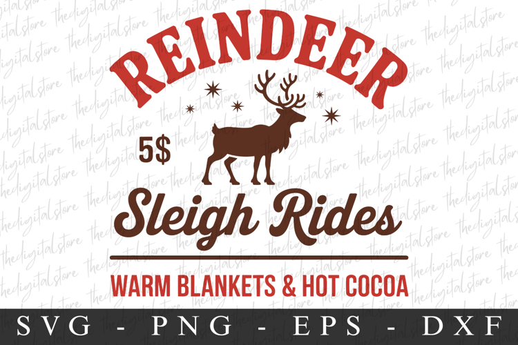 Reindeer Sleigh Rides Svg | Christmas svg
