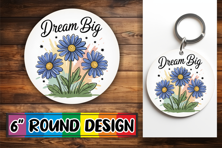 Enchanted Circle Keychain, Flowers Quote