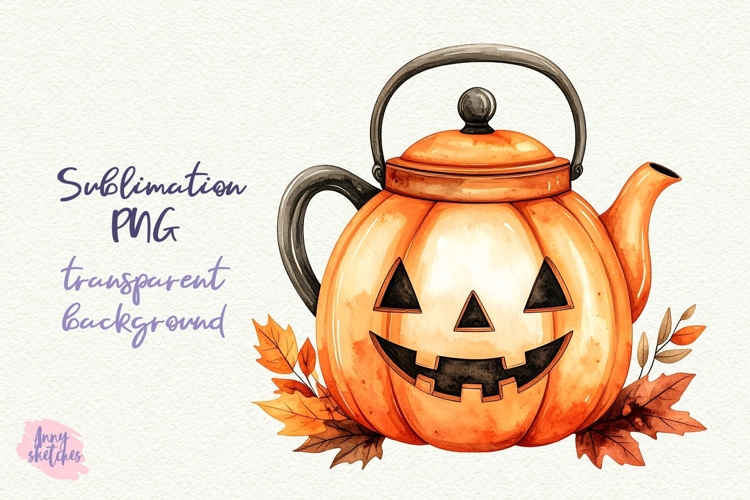 Teapot PNG Halloween Ghost Cafe Clipart Sublimation