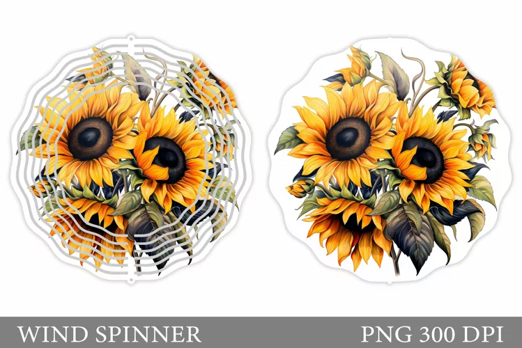 Sunflowers Wind Spinner. Flowers Wind Spinner Sublimation