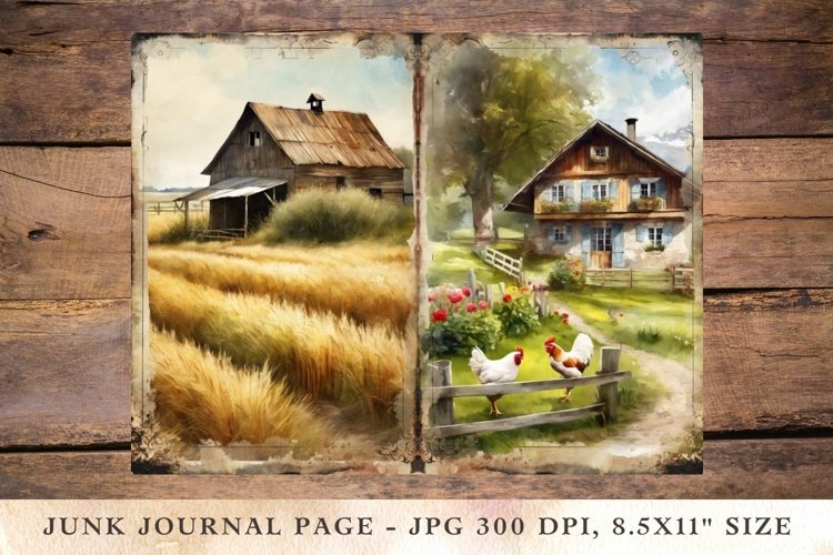 Printable Junk Journal Pages Farmhouse 6 example image 1