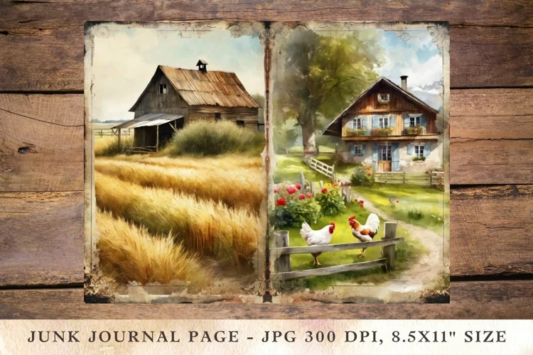Printable Junk Journal Pages Farmhouse 6