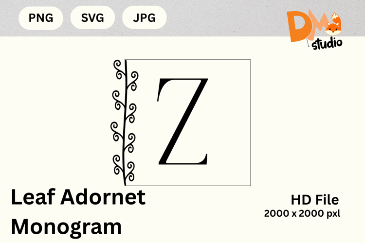 Leaf Monogram Svg Image 21