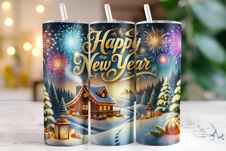 Christmas Happy New Year 2025 Tumbler Wrap | Sublimation