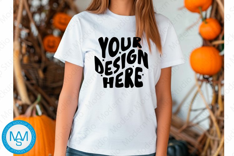 White Tshirt Mockup Image 23