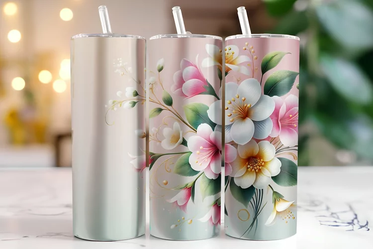 Flowers Tumbler Wrap | Sublimation | Tumblers