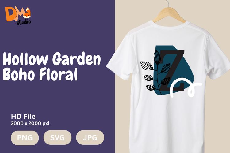 Hollow Garden Boho Floral Monogram