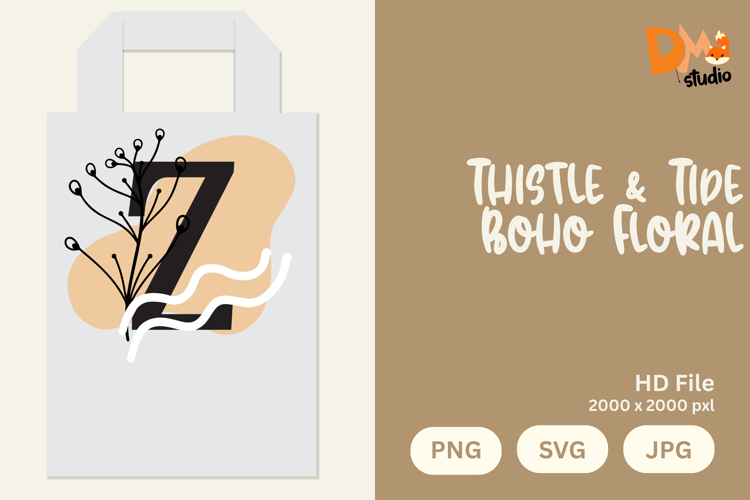 Thistle   Tide Boho Floral Monogram