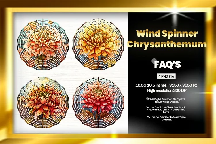 Chrysanthemum Wind Spinner Sublimation - 04 Variations
