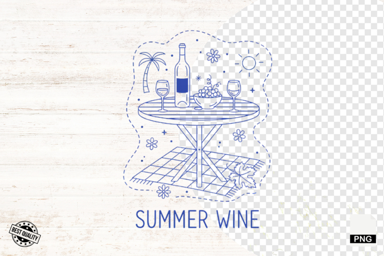 Doodle Summer Wine Clipart