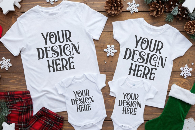 Christmas Family Matching Group T-Shirt Mockup