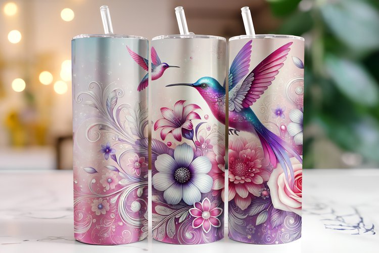 Bird & Flower Tumbler Wrap | Sublimation | Tumblers