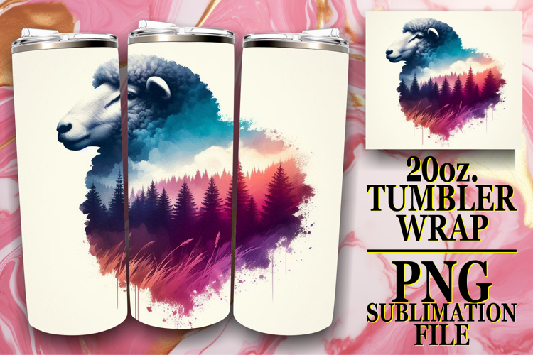 Serene reflections 20oz tumbler wrap, Animals Art