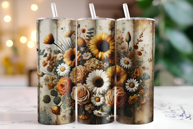 Flower Tumbler Wrap | Sublimation | Tumblers