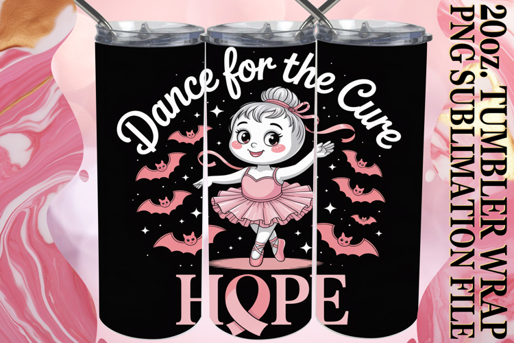Joyful Colors 20oz tumbler wrap, Ghost Cancer