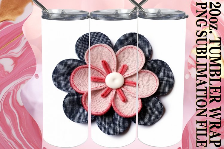 Vibrant Botanical 3D Tumbler Wrap 20oz example image 1