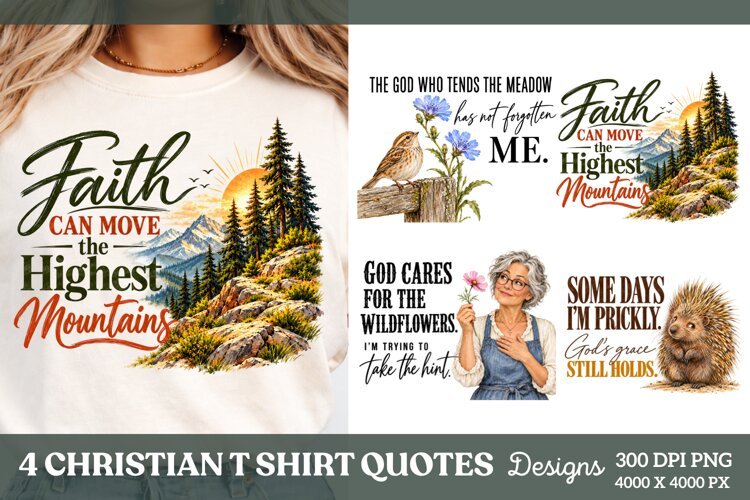 4 Christian Inspirational Sayings PNG example image 1