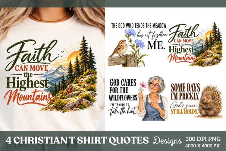 4 Christian Inspirational Sayings PNG