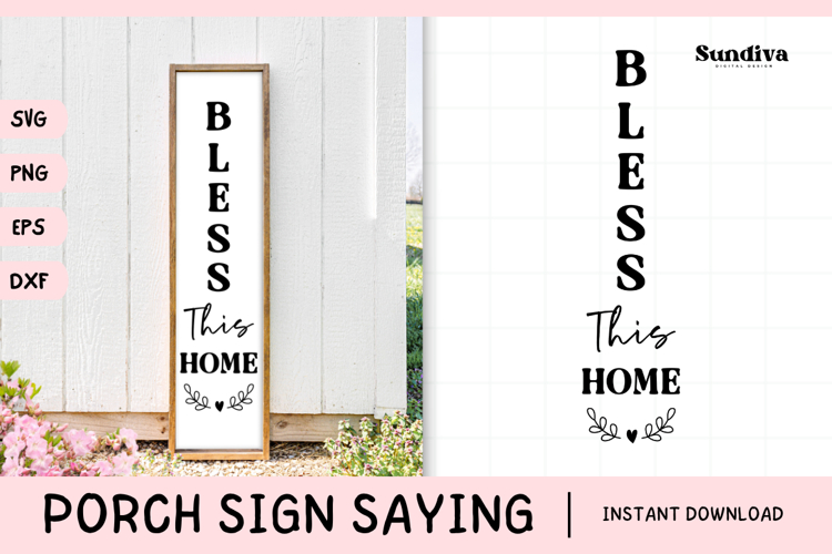 Porch Sign Saying SVG | Bless This Home