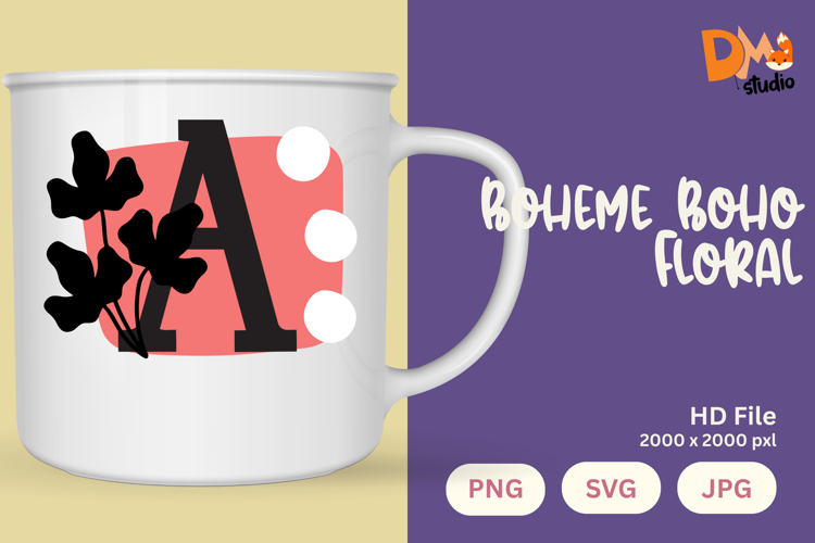 Boheme Boho Floral Monogram