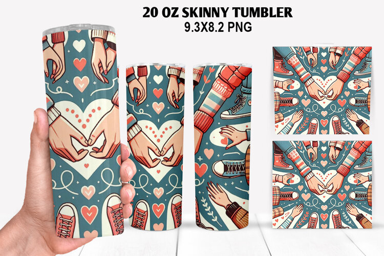 Valentine Skinny Tumbler 20oz Wrap Design, Valentine Tumbler example image 1