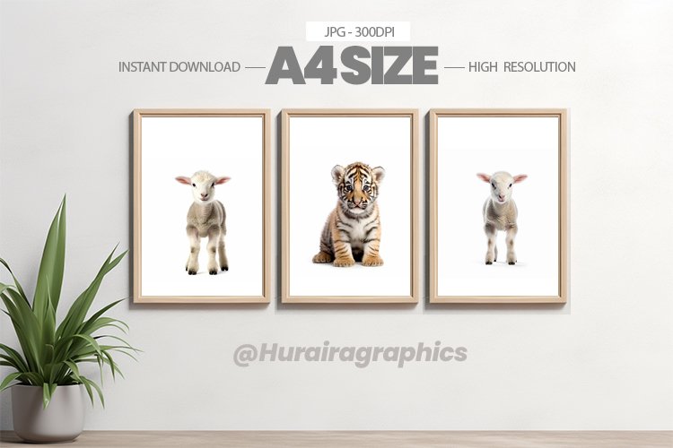 Safari Animal Wall Art - 03 Variations example image 1