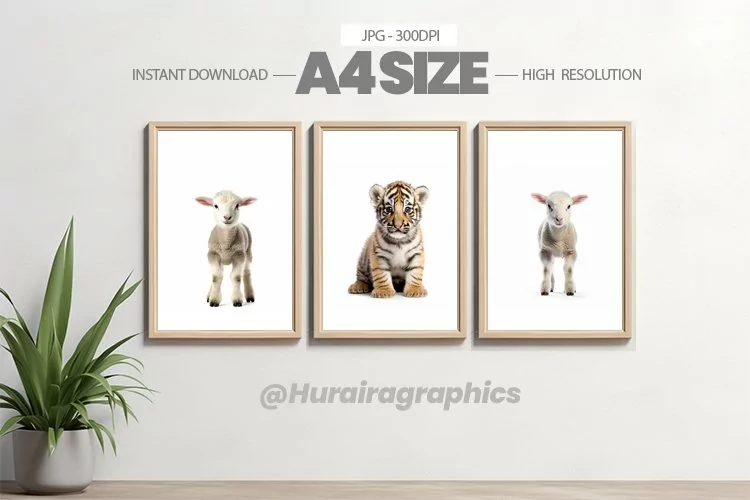 Safari Animal Wall Art - 03 Variations