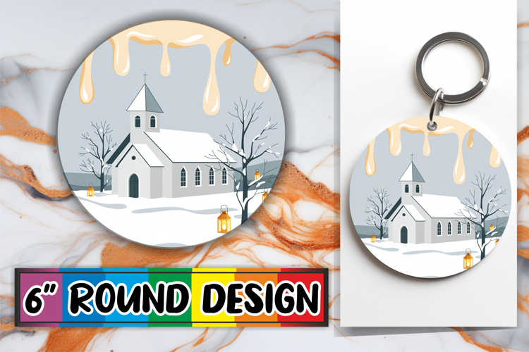 Joyful Car Coaster Round Design, Winter