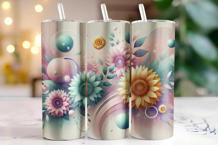 Flowers Tumbler Wrap | Sublimation | Tumblers