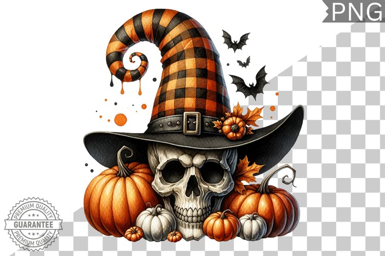Halloween Skull Sublimation - Clipart PNG Design