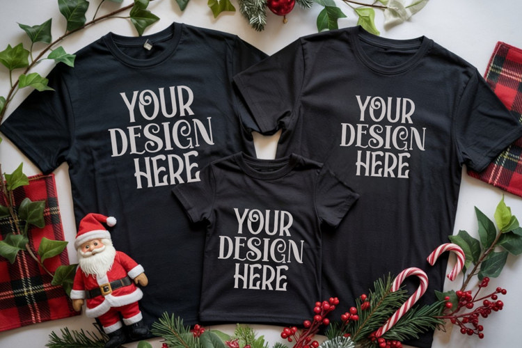 Christmas Family Matching Group Flat Lay Mockup example image 1