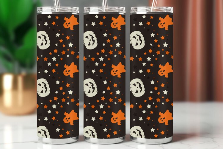 Halloween Tumbler Wrap Seamless Pattern example image 1