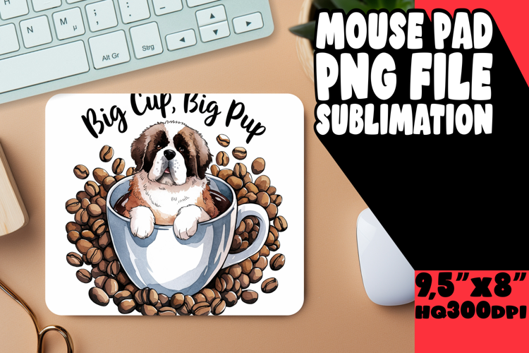 ENCHANTED desk pad Sublimation Style, Coffee Dog